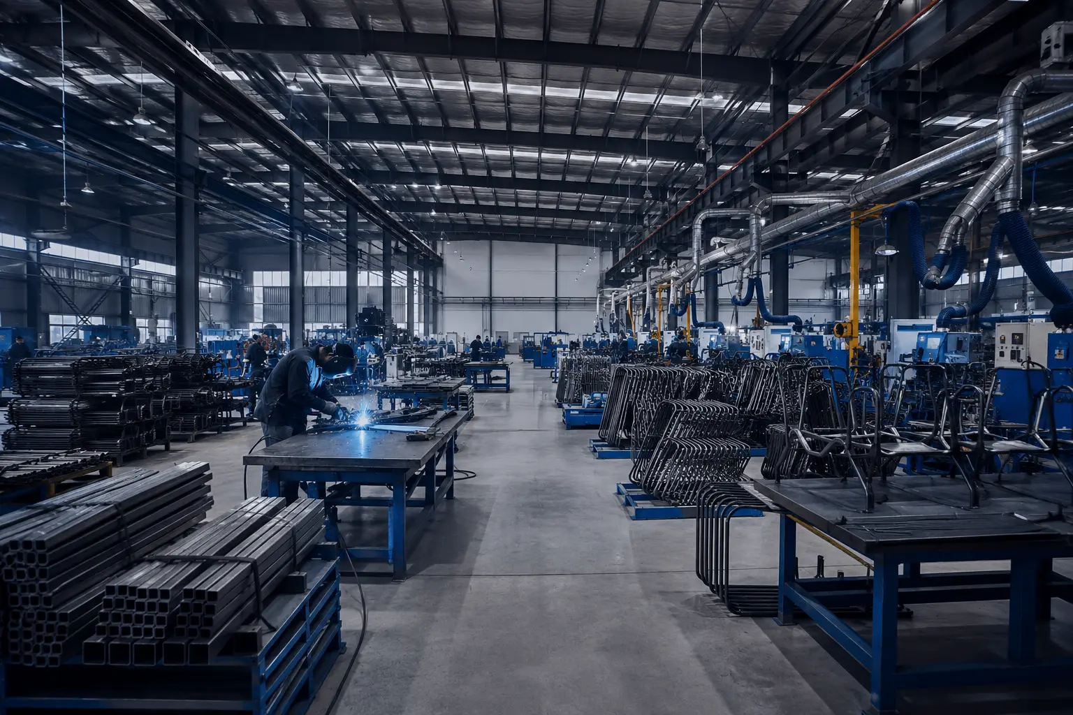 AI visualization of metal frame workshop