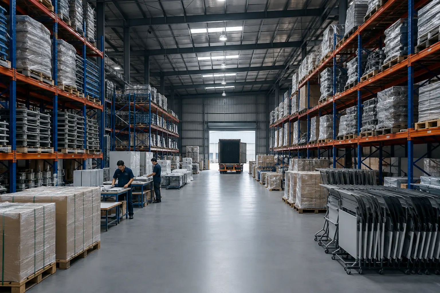 AI visualization of export packing warehouse